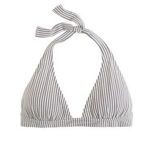 J Crew Seersucker Swim Triangle Halter Top